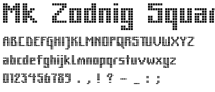 MK Zodnig Square font